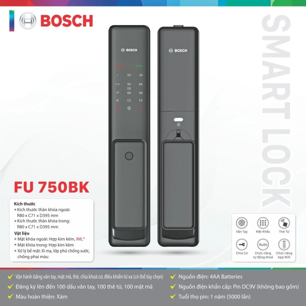 Khóa cửa điện tử Bosch FU750BK APP