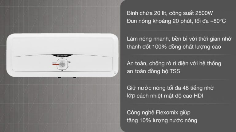 Bình nóng lạnh Ariston SL2 20 R 20 lít