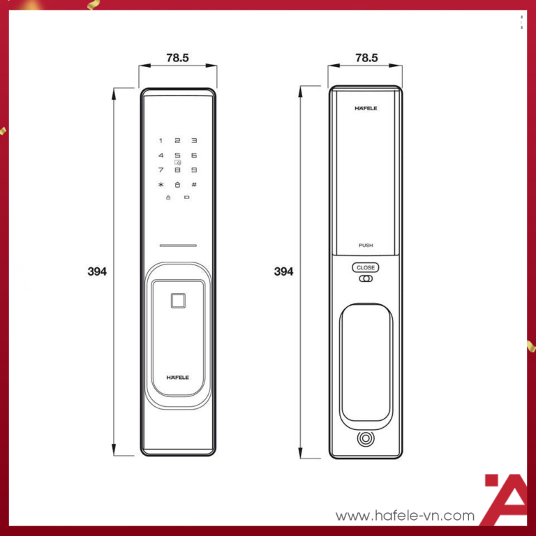Khóa điện tử Hafele PP8100 Màu đen