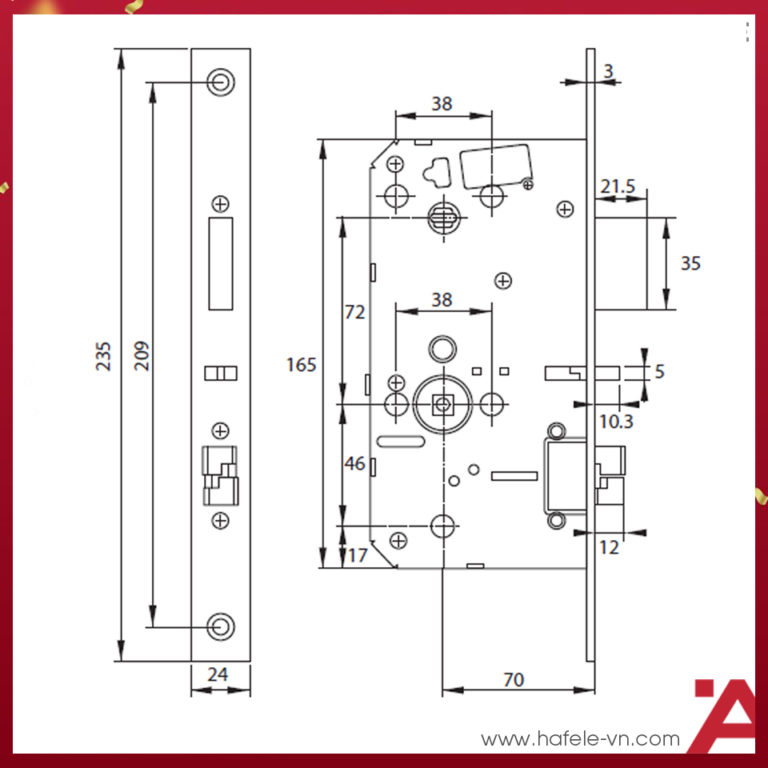 Khóa điện tử Hafele PP8100 Màu đen
