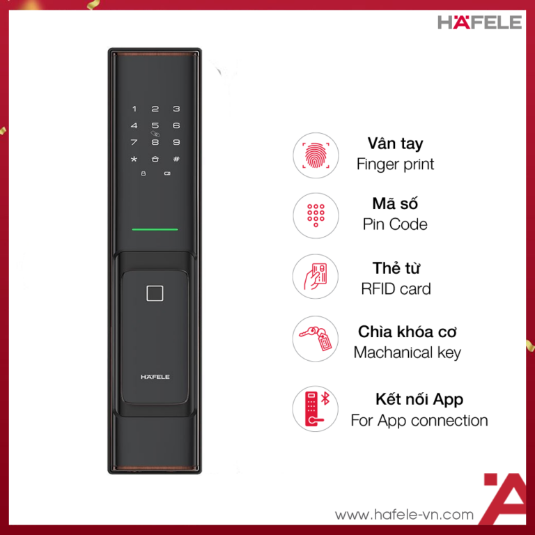 Khóa điện tử Hafele PP8100 Màu vàng đồng