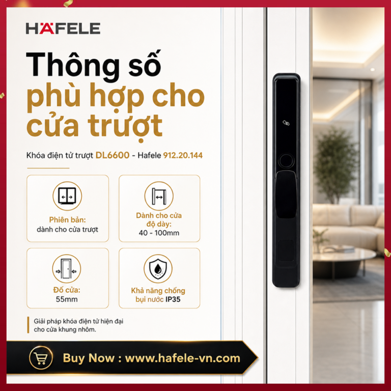 Khóa điện tử Hafele DL6600 Cửa trượt