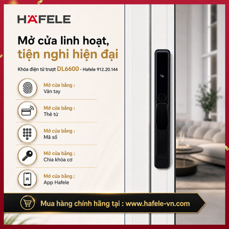 Khóa điện tử Hafele DL6600 Cửa trượt