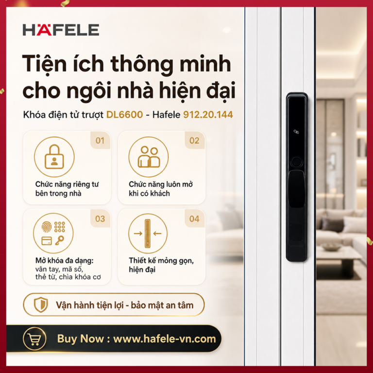 Khóa điện tử Hafele DL6600 Cửa trượt