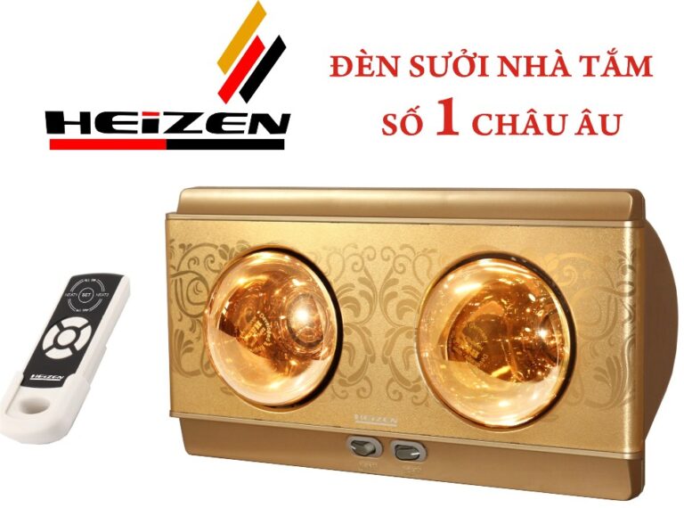 Đèn sưởi nhà tắm Heizen HE-2BR 2 bóng có điều khiển từ xa