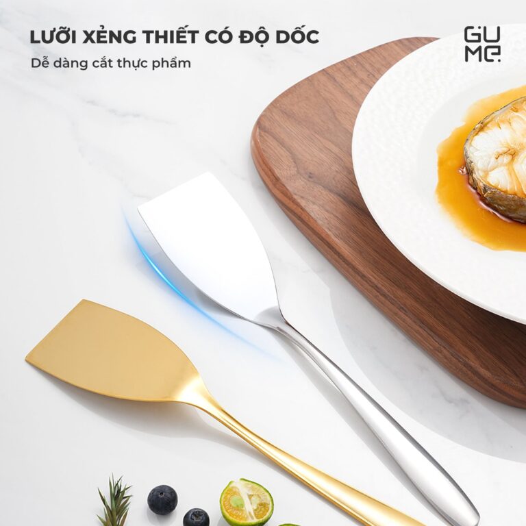 Xẻng lật thức ăn đa năng inox 304 trơn Hàn Quốc