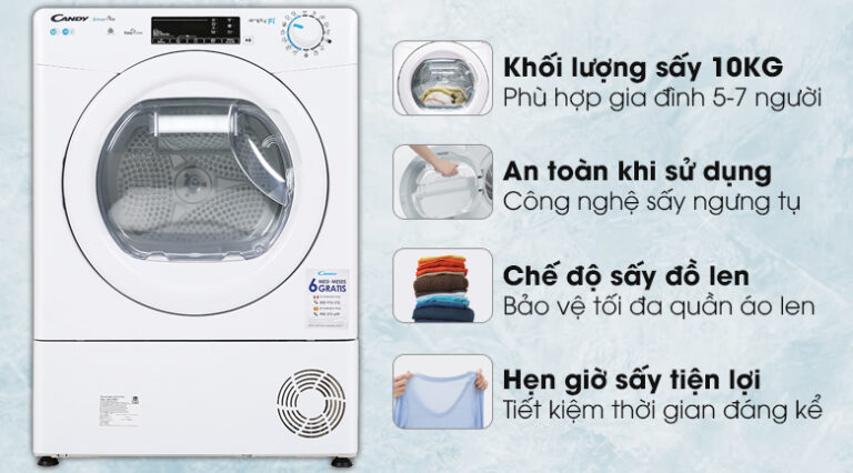 Máy sấy ngưng tự Candy 10kg CSOC10TE-S (trắng)