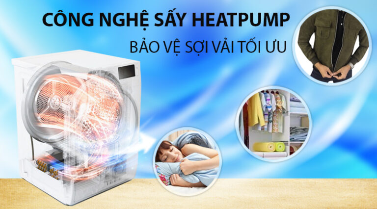 Máy sấy bơm nhiệt LG 9kg DVHP09W