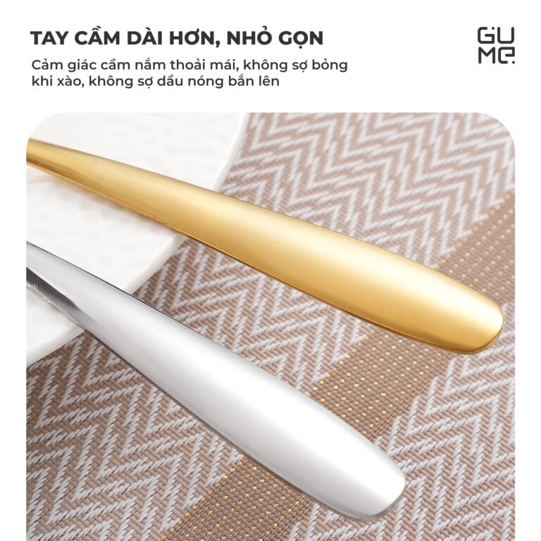Xẻng lật thức ăn đa năng inox 304 trơn Hàn Quốc