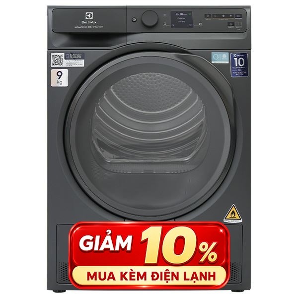 Máy sấy Electrolux Heatpump 9kg EDH902R9SC (ghi)