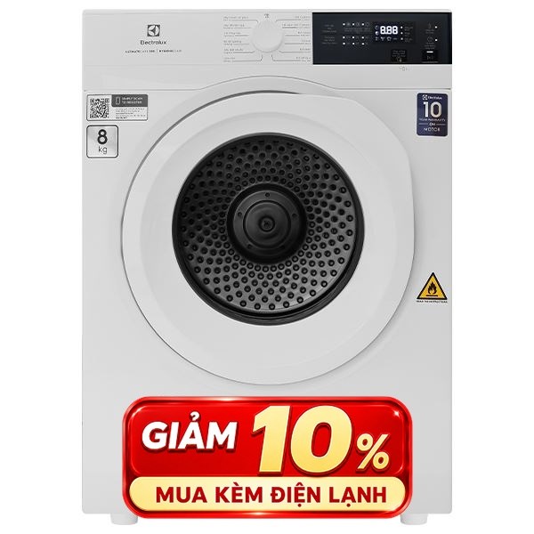 Máy sấy thông hơi Electrolux 8kg EDV804H3WC (trắng)