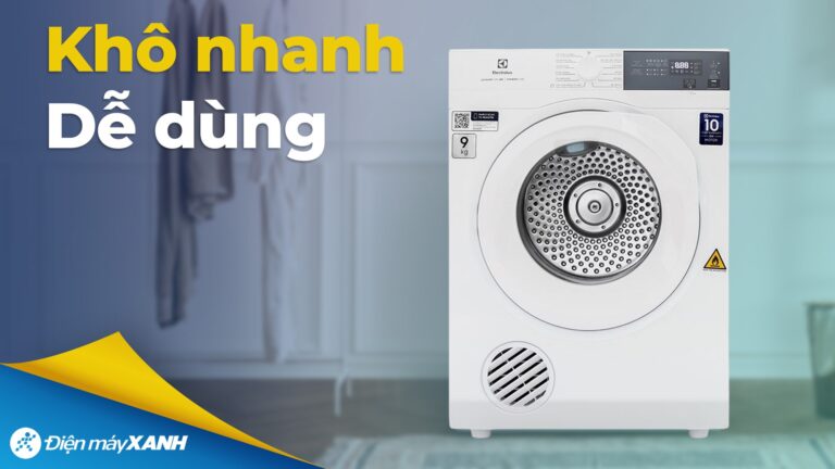 Máy sấy hỗ trợ là Electrolux 9kg EDS904H3WC (trắng)