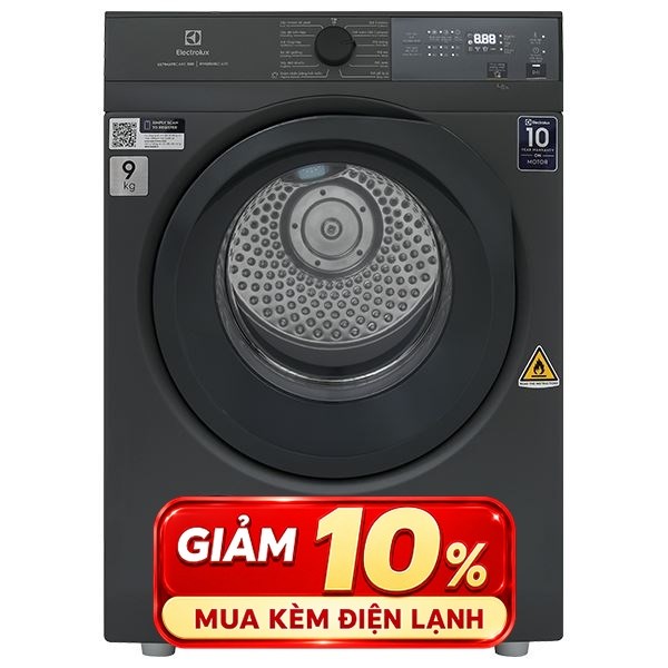 Máy sấy hỗ trợ là Electrolux 9kg EDS904N3SC (ghi)