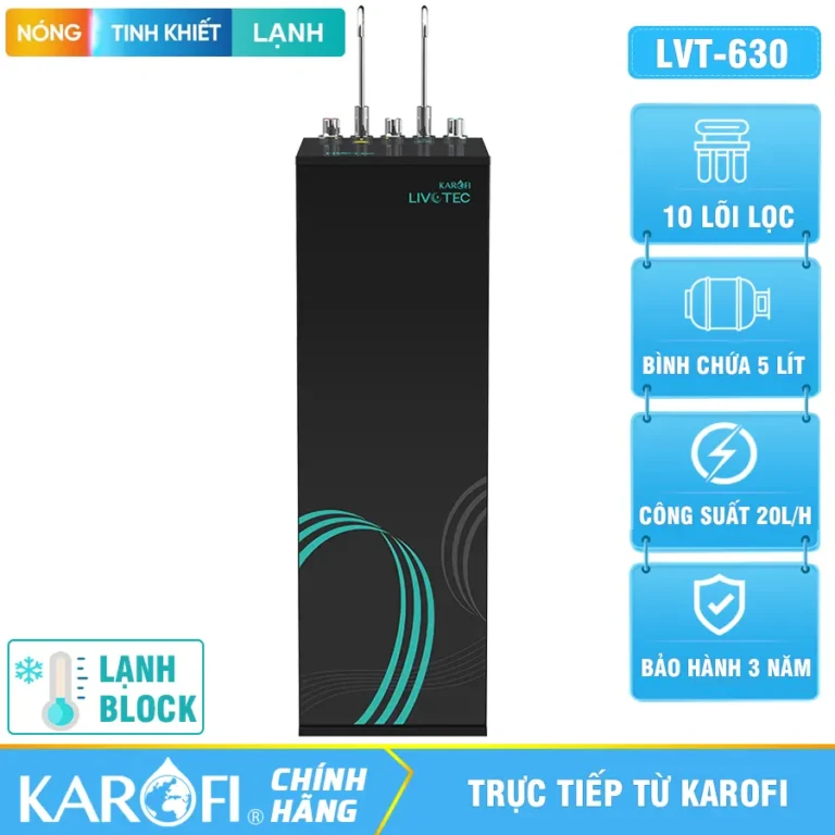 Máy lọc nước nóng lạnh Karofi Livotec LVT-630