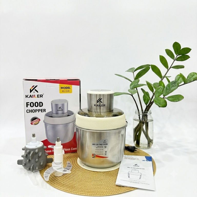 Máy xay thịt Kailer 1 cối có lõi đánh ruốc, bóc tỏi – KL228