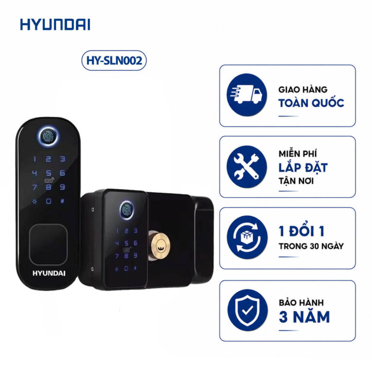 Khóa điện tử Hyundai cửa công HY-SLN002 Black