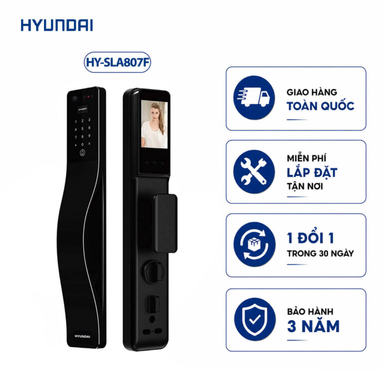 Khóa điện tử Hyundai cửa gỗ HY-SLA807F Black