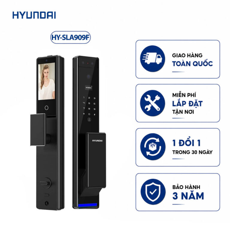 Khóa điện tử Hyundai cửa gỗ HY-SLA909F Black