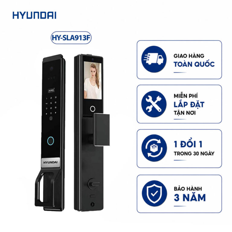 Khóa điện tử Hyundai cửa gỗ HY-SLA913F Black