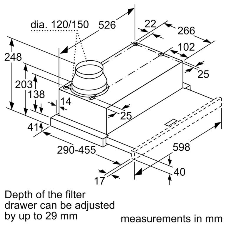Máy hút mùi âm tủ Bosch DFM063W56B