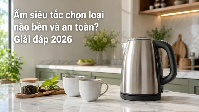 Ấm siêu tốc chọn loại nào bền và an toàn? Giải đáp 2026
