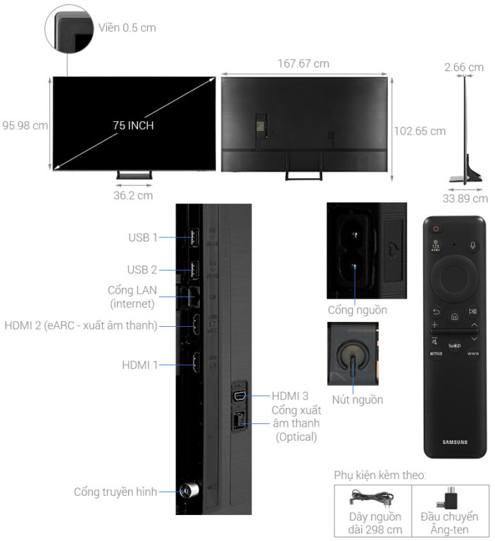 Smart Tivi Samsung QLED 4K 65 inch QA65QG65D