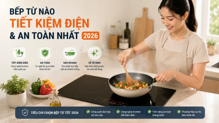 Bếp Từ Nào Tiết Kiệm Điện & An Toàn Nhất 2026