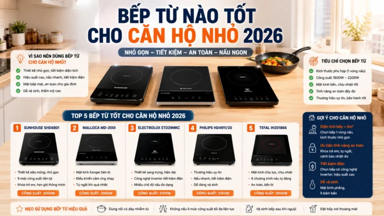 Bếp Từ Nào Tốt Cho Căn Hộ Nhỏ 2026