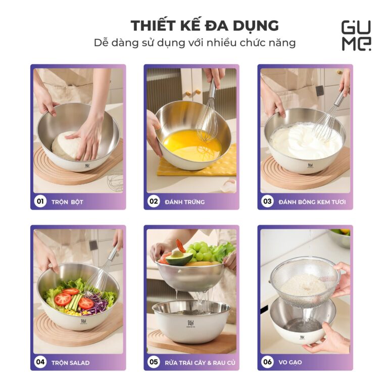 Bộ Rổ Chậu Inox 304 Gume GM – DR0025 Size 25cm