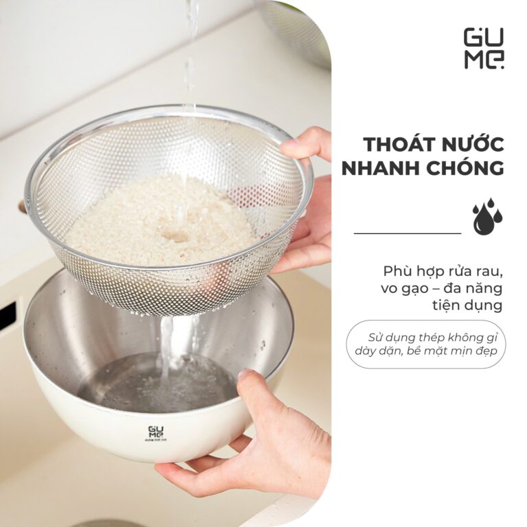 Bộ Rổ Chậu Inox 304 Gume GM – DR0025 Size 25cm
