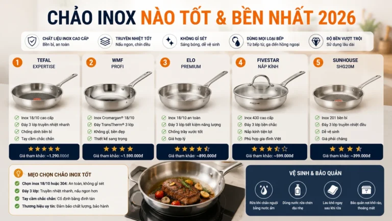 Chảo Inox Nào Tốt & Bền Nhất 2026