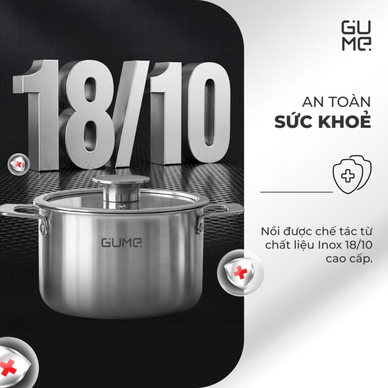 Bộ Nồi Lẩu Đa Năng Inox 18/10 Liền Khối Gume GM – N3326