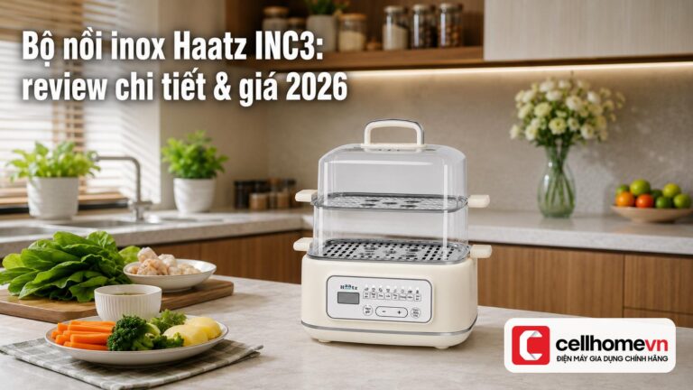 Bộ nồi inox Haatz INC3: review chi tiết & giá 2026