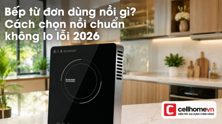 Bếp từ đơn dùng nồi gì? Cách chọn nồi chuẩn không lo lỗi 2026