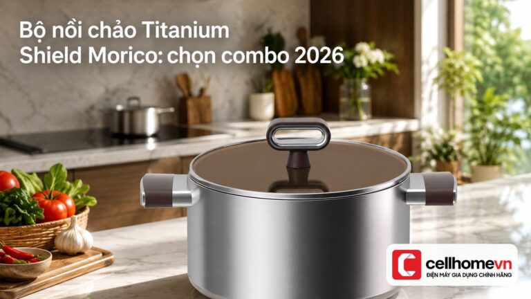 Bộ nồi chảo Titanium Shield Morico: chọn combo 2026