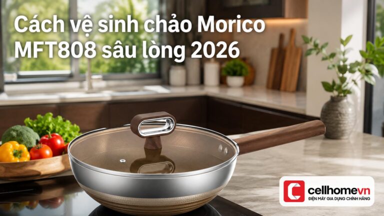 Cách vệ sinh chảo Morico MFT808 sâu lòng 2026