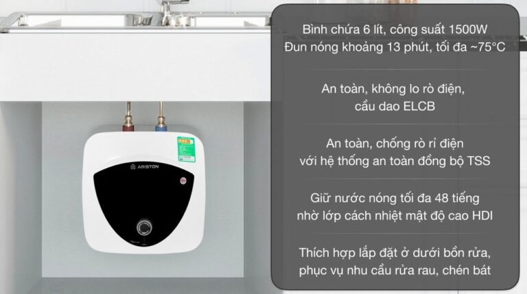 Bình nóng lạnh Ariston AN LUX 6 BE 1.5 FE 6 lít