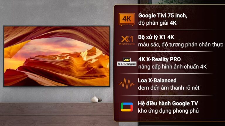 Google Tivi 4K 75 inch Sony KD-75X77L
