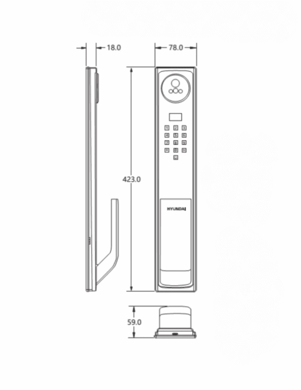 Khóa điện tử Hyundai cửa gỗ HY-SLA911F