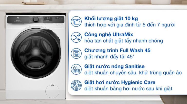 Máy giặt 10kg Electrolux EWF1023P5WC (trắng)