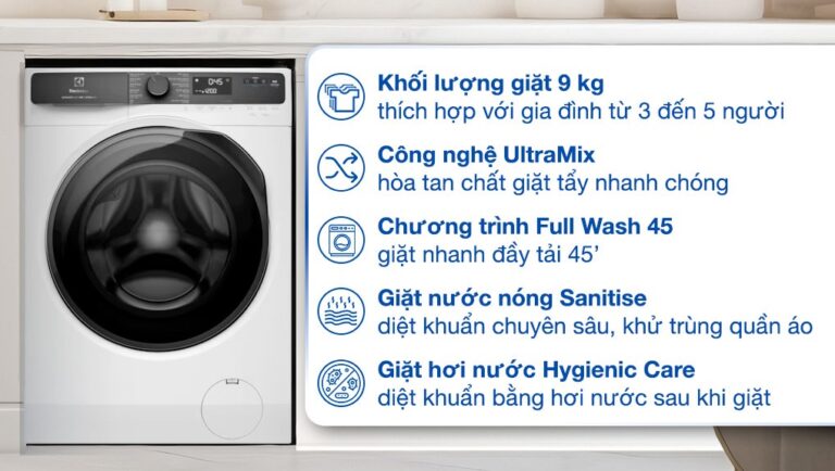 Máy giặt 9kg Electrolux EWF9023P5WC (trắng)