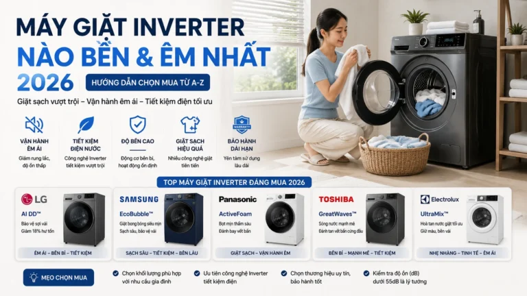 Máy Giặt Inverter Nào Bền & Êm Nhất 2026
