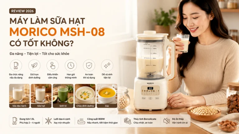 Máy làm sữa hạt Morico MSH-08 có tốt không? 2026