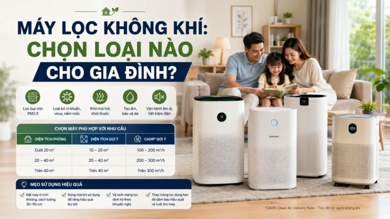 Máy lọc không khí: chọn loại nào cho gia đình?
