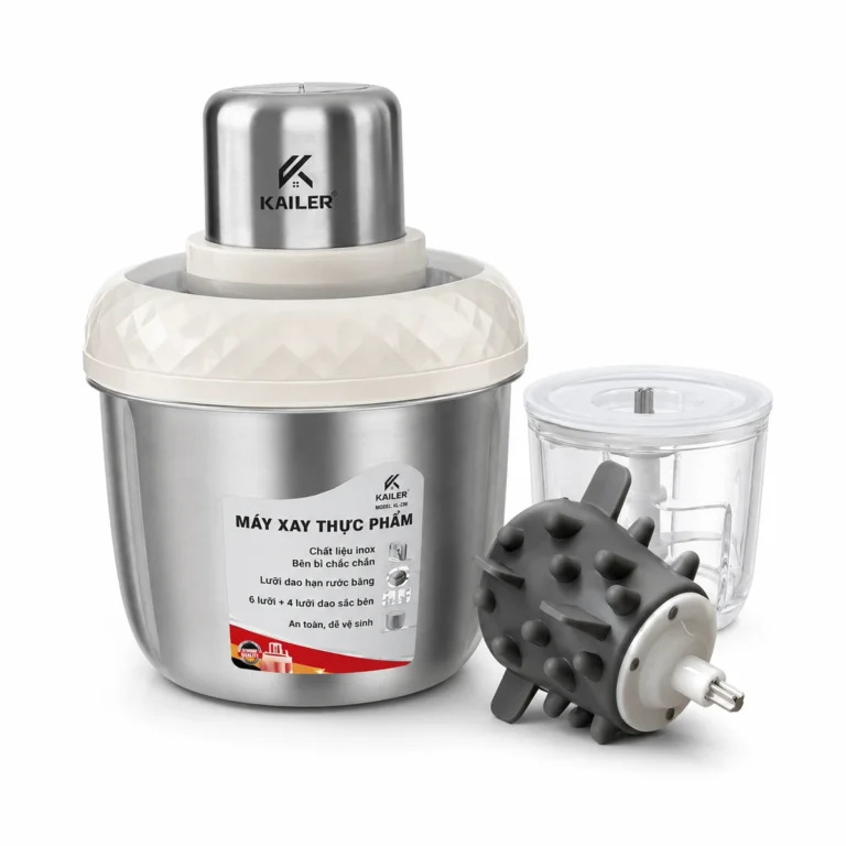 Máy xay thịt Kailer KL-230 2 cối có lõi đánh ruốc, bóc tỏi