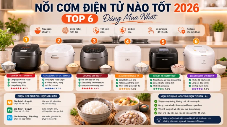 Nồi Cơm Điện Tử Nào Tốt 2026 — Top 6