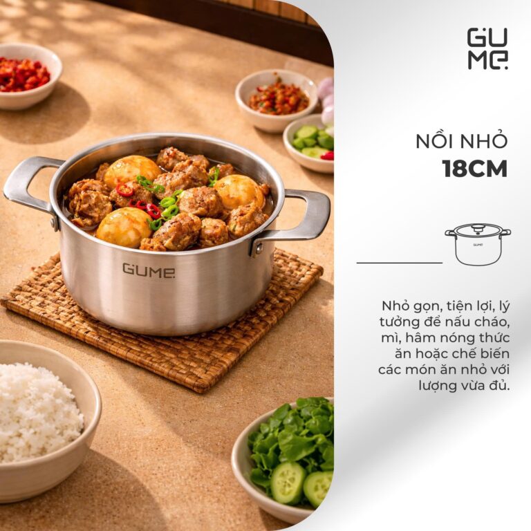 Bộ Nồi Lẩu Đa Năng Inox 18/10 Liền Khối Gume GM – N3326