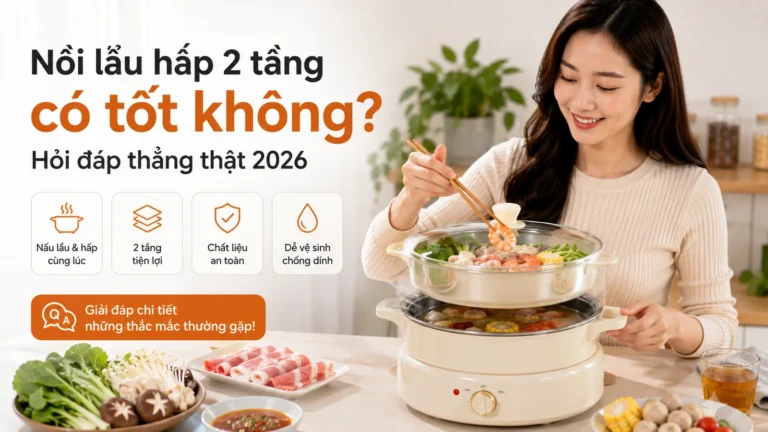 Nồi lẩu hấp 2 tầng có tốt không? Hỏi đáp thẳng thật 2026