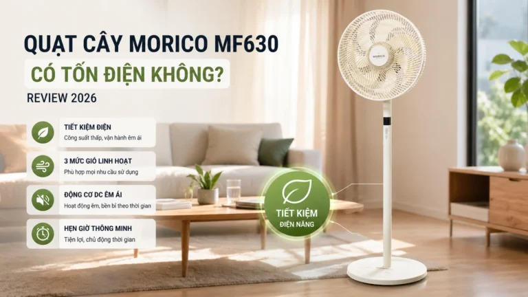 Quạt cây Morico MF630 có tốn điện không? Review 2026