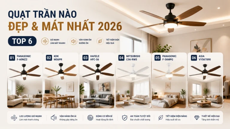 Quạt Trần Nào Đẹp và Mát Nhất 2026 — Top 6